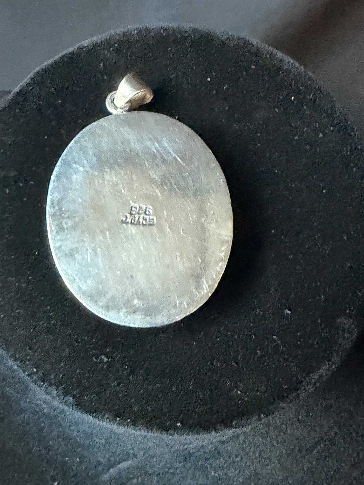 Vintage Egyptian 925 Sterling Silver Carved Scarab Beetle Pendant 1.5"