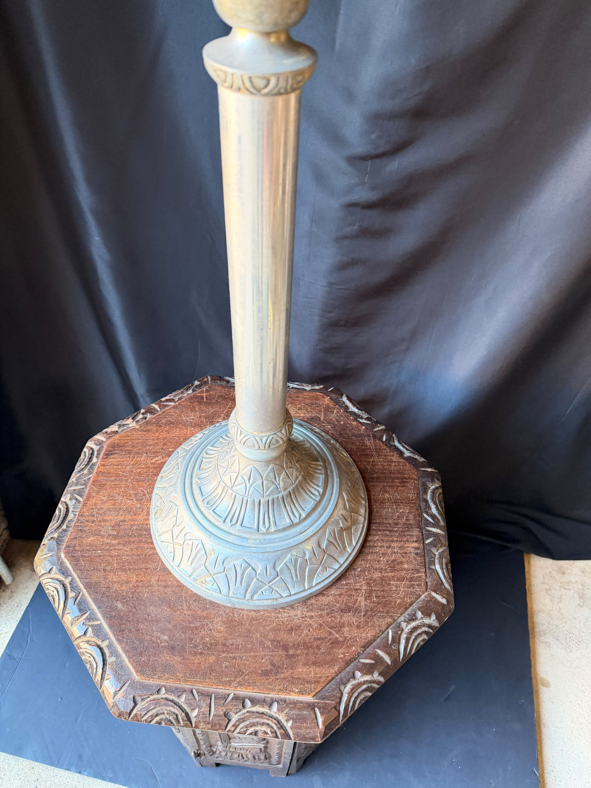 Vintage Cast Aluminum Church Altar Floor Candlestick Pattern No 26 41" Tall