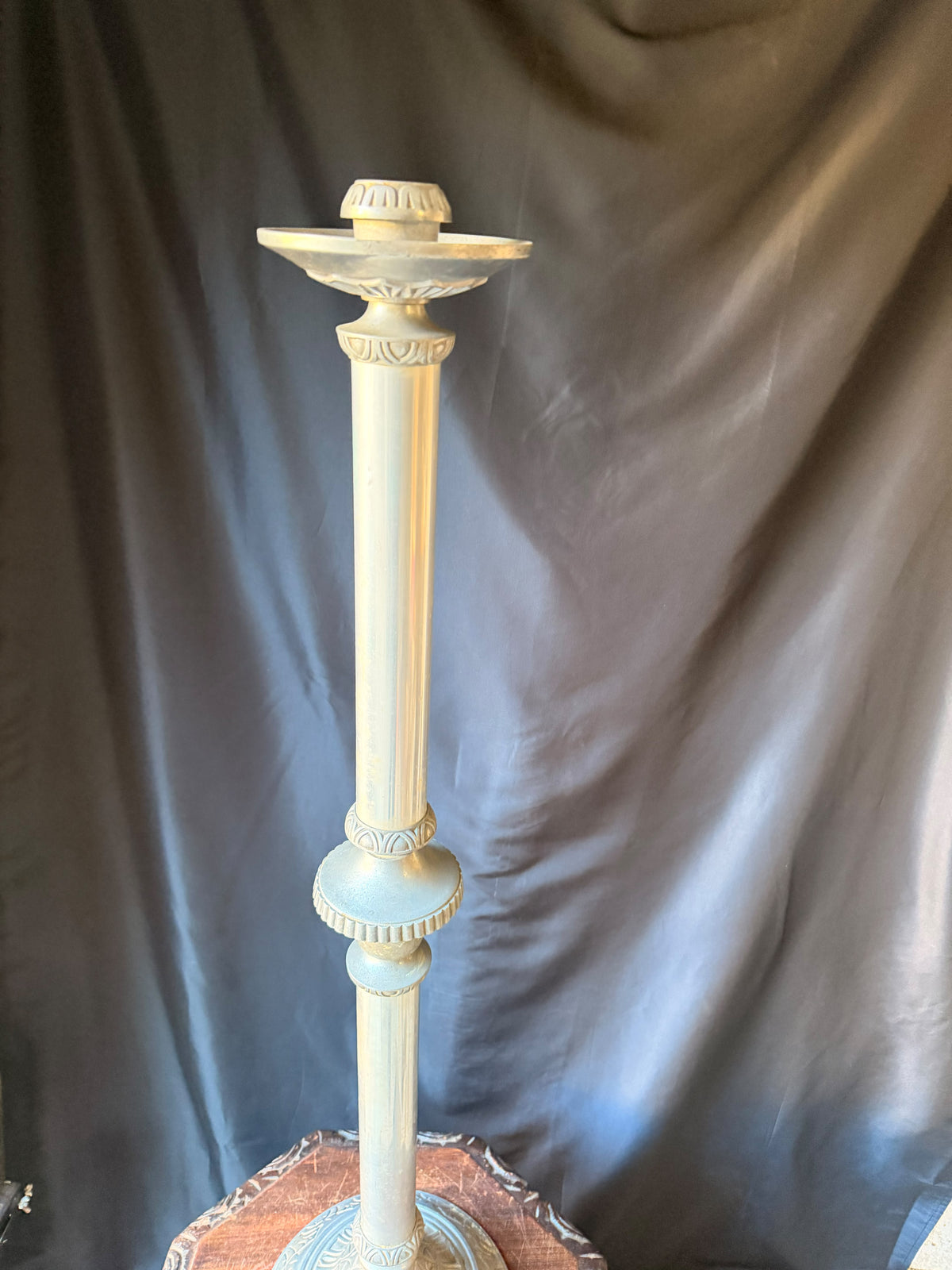 Vintage Cast Aluminum Church Altar Floor Candlestick Pattern No 26 41" Tall