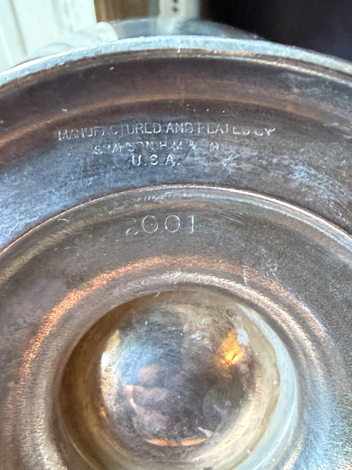 Antique Simpson Hall Miller Silverplate Footed Water Pitcher Reeded Handle 8.8"