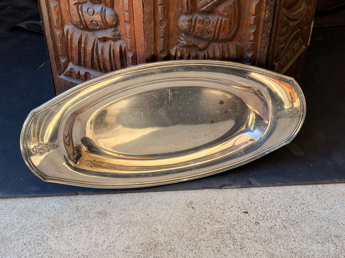 Oneida Community Plate Bird of Paradise Silverplate Bread Tray 14" 12950 1920s
