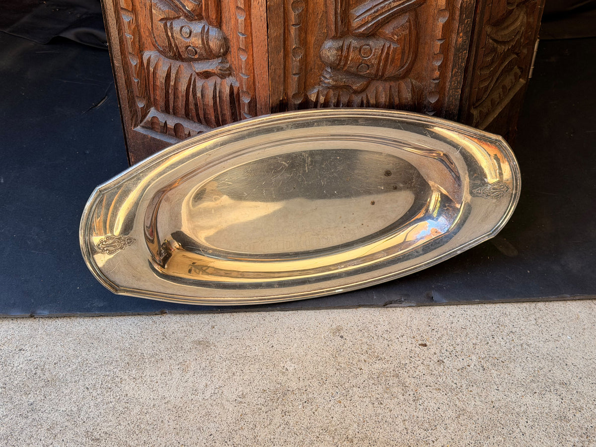 Oneida Community Plate Bird of Paradise Silverplate Bread Tray 14" 12950 1920s