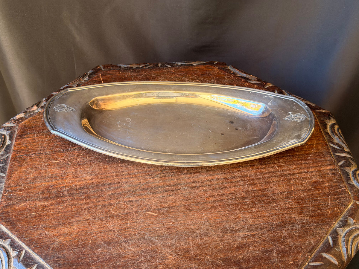 Oneida Community Plate Bird of Paradise Silverplate Bread Tray 14" 12950 1920s