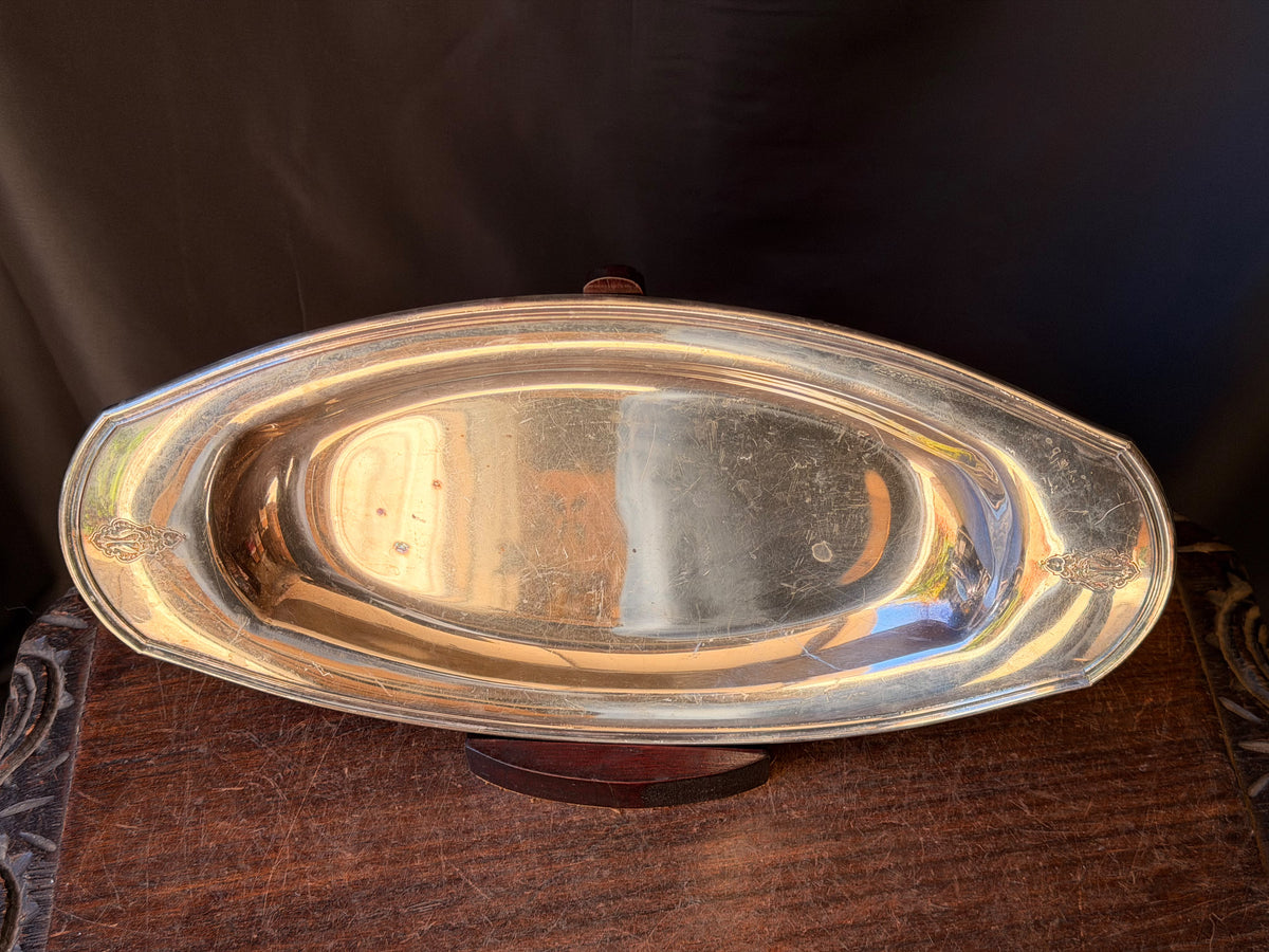 Oneida Community Plate Bird of Paradise Silverplate Bread Tray 14" 12950 1920s