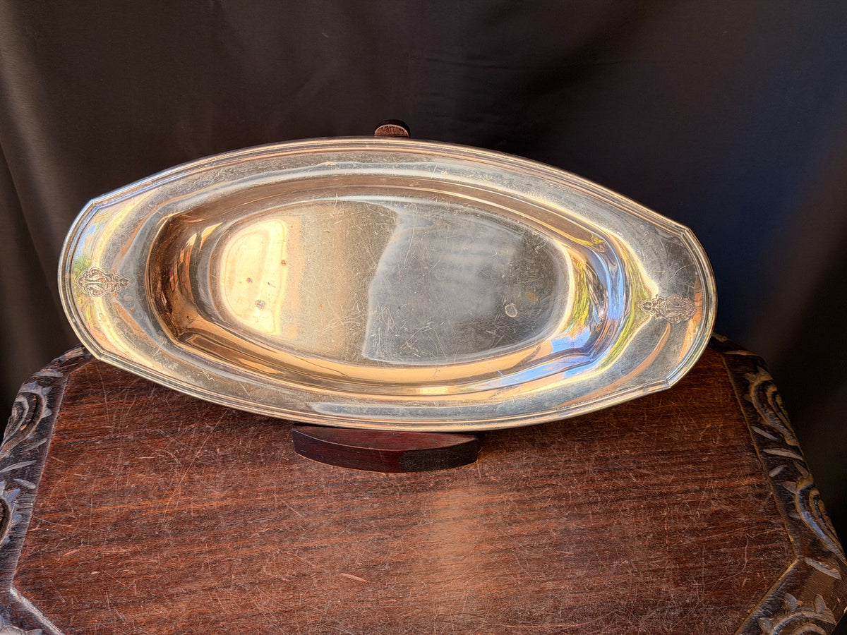 Oneida Community Plate Bird of Paradise Silverplate Bread Tray 14" 12950 1920s