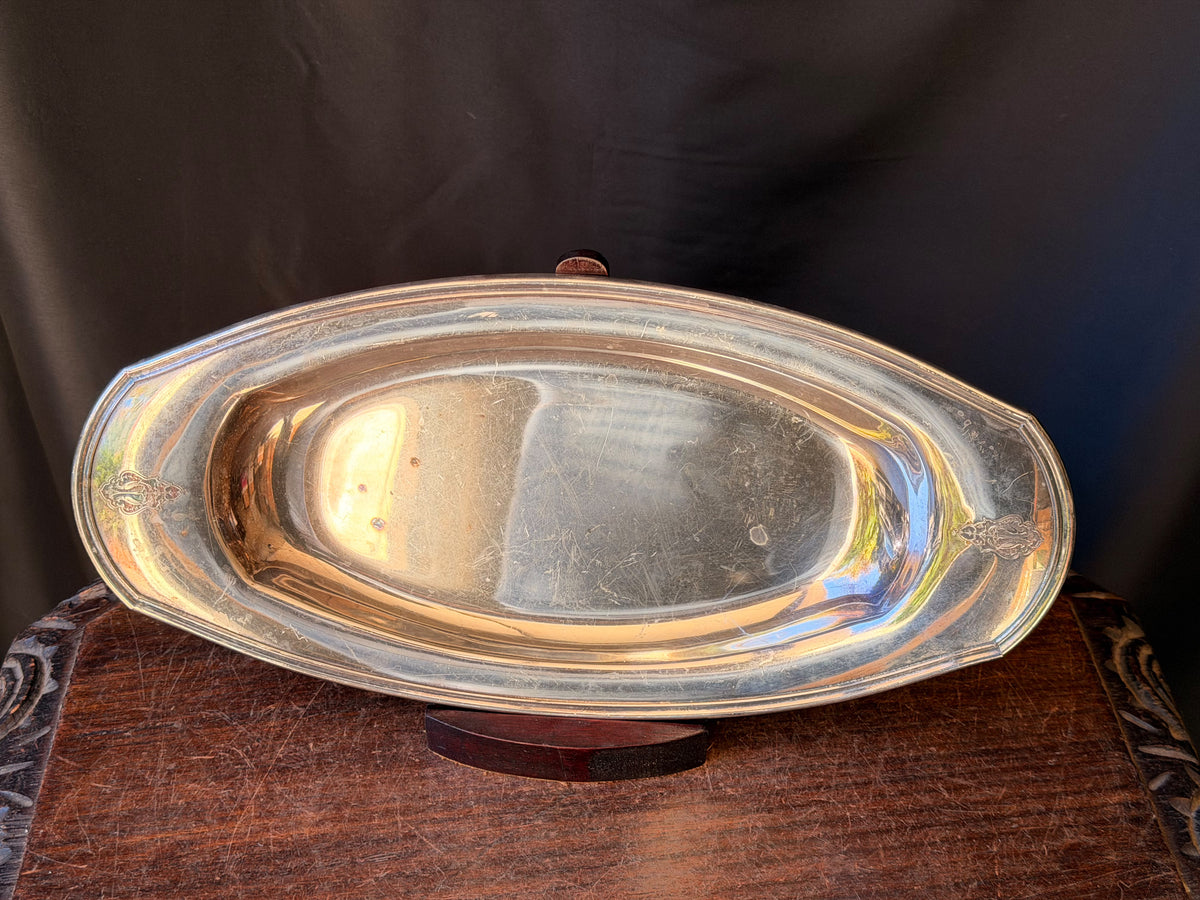 Oneida Community Plate Bird of Paradise Silverplate Bread Tray 14" 12950 1920s