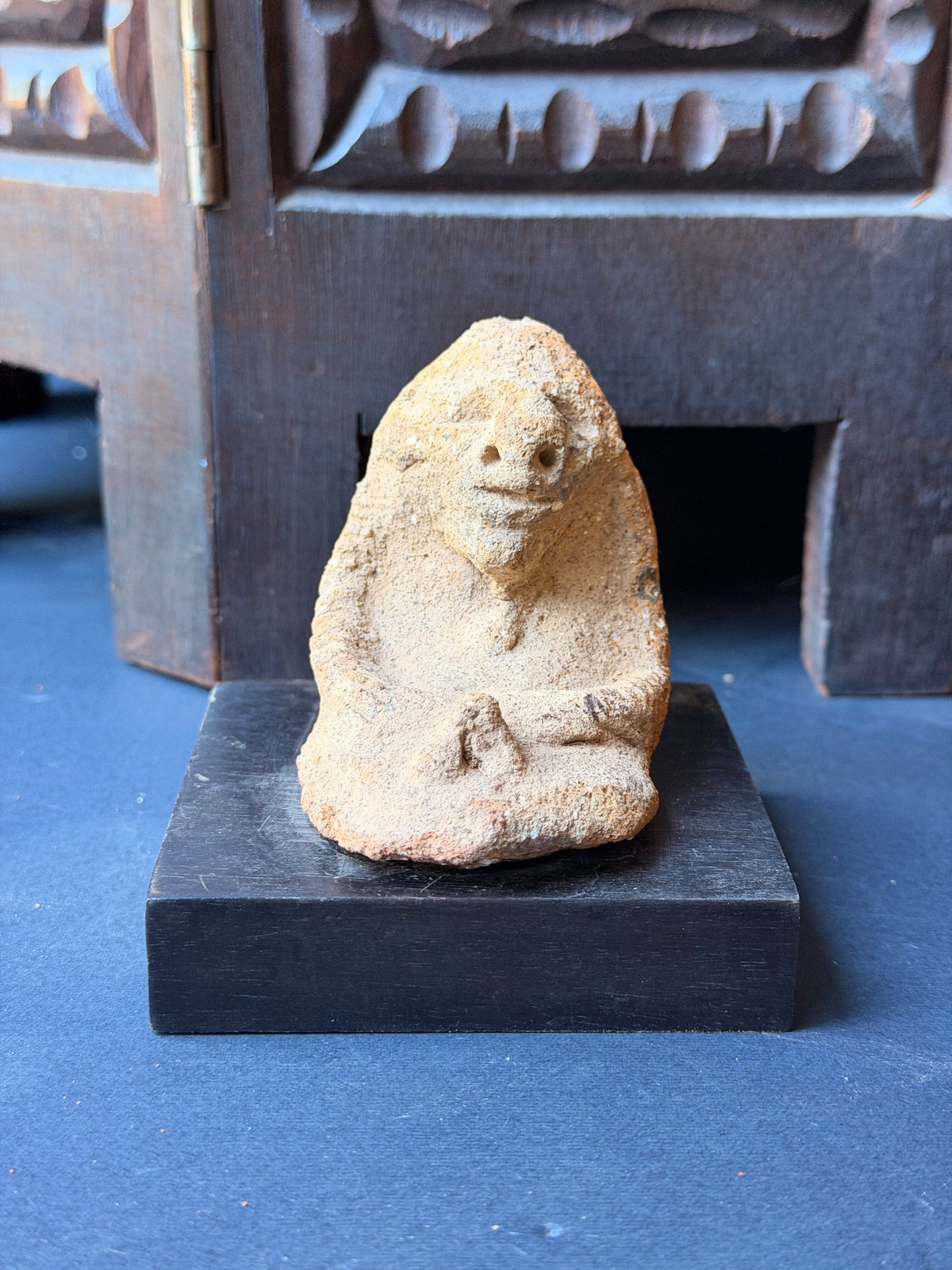 Nok Sokoto Terracotta Seated Ape-like Figure Ex Barnes 3.5in - Age Untested