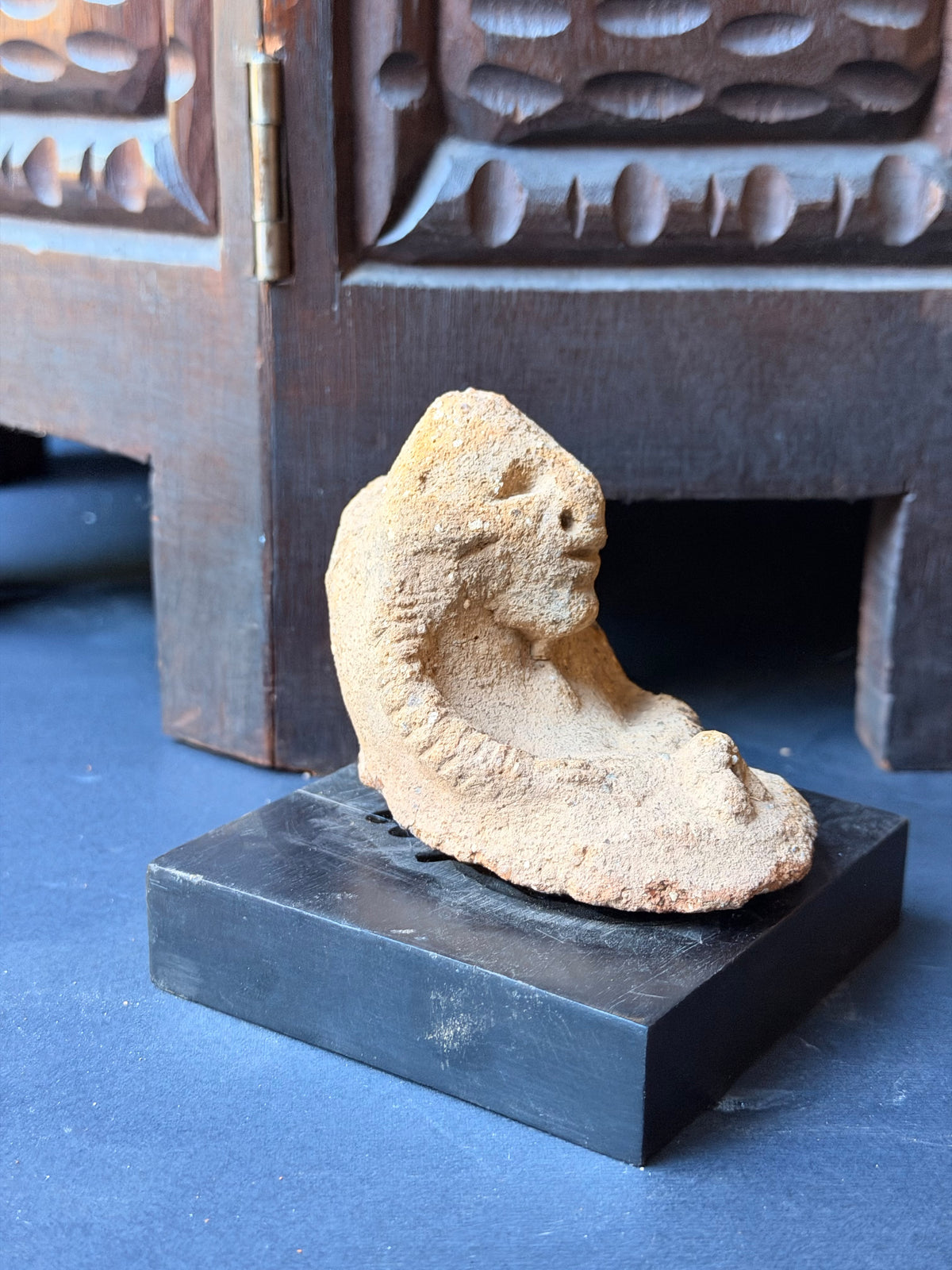 Nok Sokoto Terracotta Seated Ape-like Figure Ex Barnes 3.5in - Age Untested