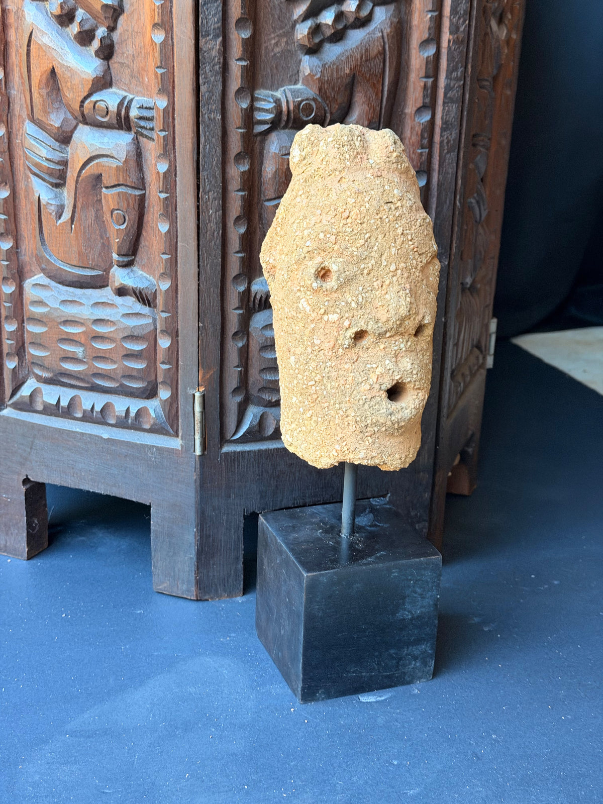 Nok Terracotta Elongated Head on Stand Nigeria Ex Barnes 6.5in - Age Untested