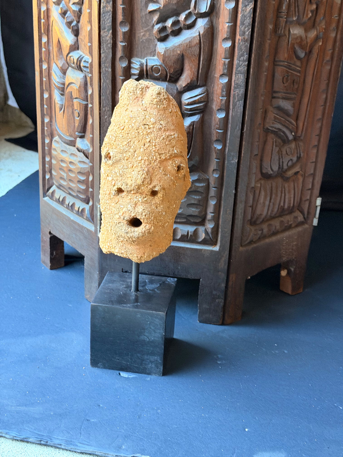 Nok Terracotta Elongated Head on Stand Nigeria Ex Barnes 6.5in - Age Untested