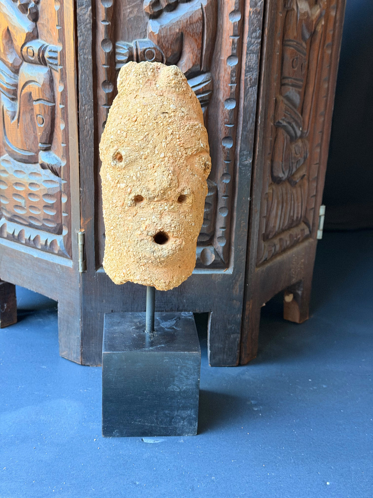 Nok Terracotta Elongated Head on Stand Nigeria Ex Barnes 6.5in - Age Untested