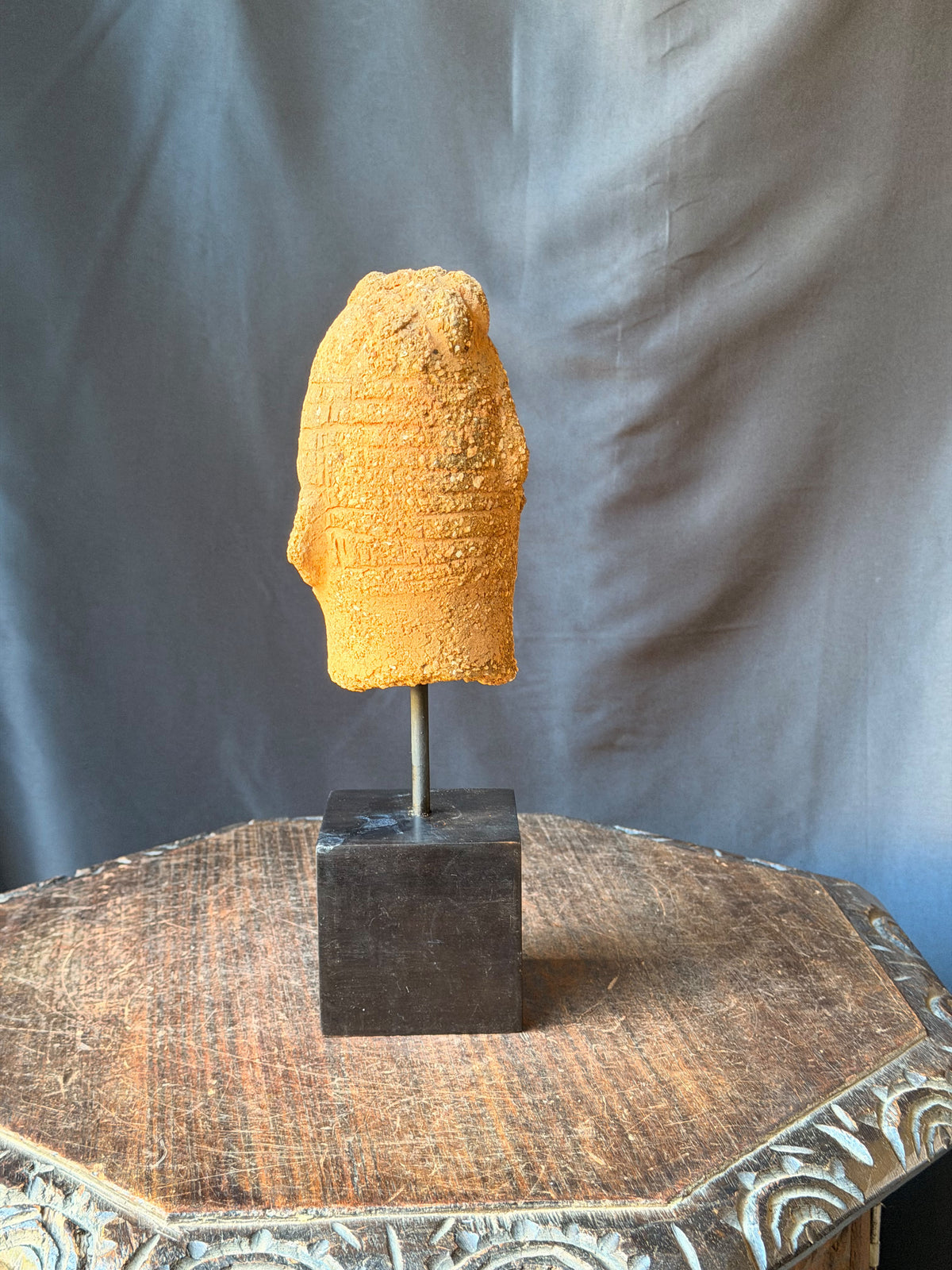 Nok Terracotta Elongated Head on Stand Nigeria Ex Barnes 6.5in - Age Untested