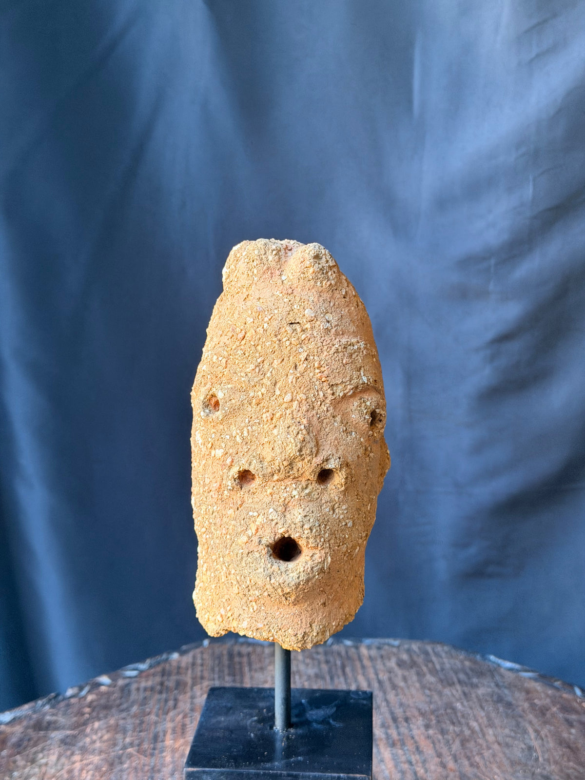 Nok Terracotta Elongated Head on Stand Nigeria Ex Barnes 6.5in - Age Untested