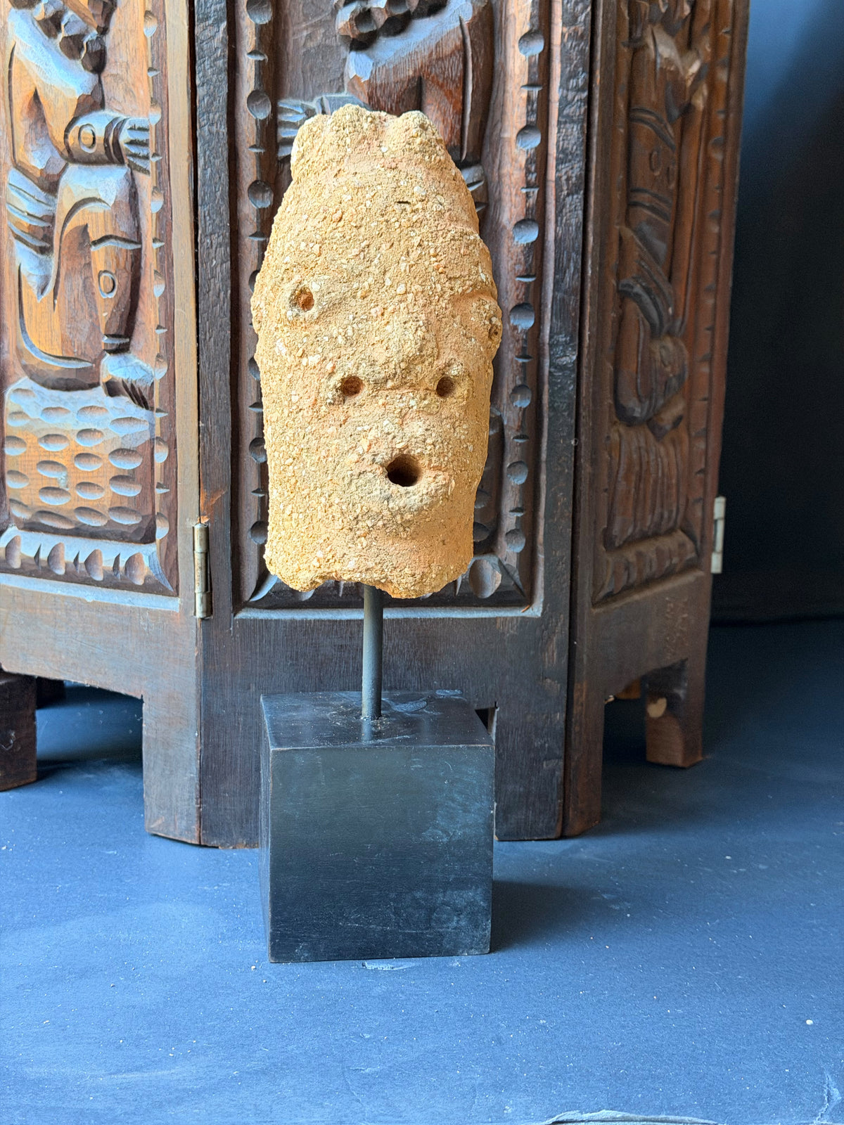 Nok Terracotta Elongated Head on Stand Nigeria Ex Barnes 6.5in - Age Untested