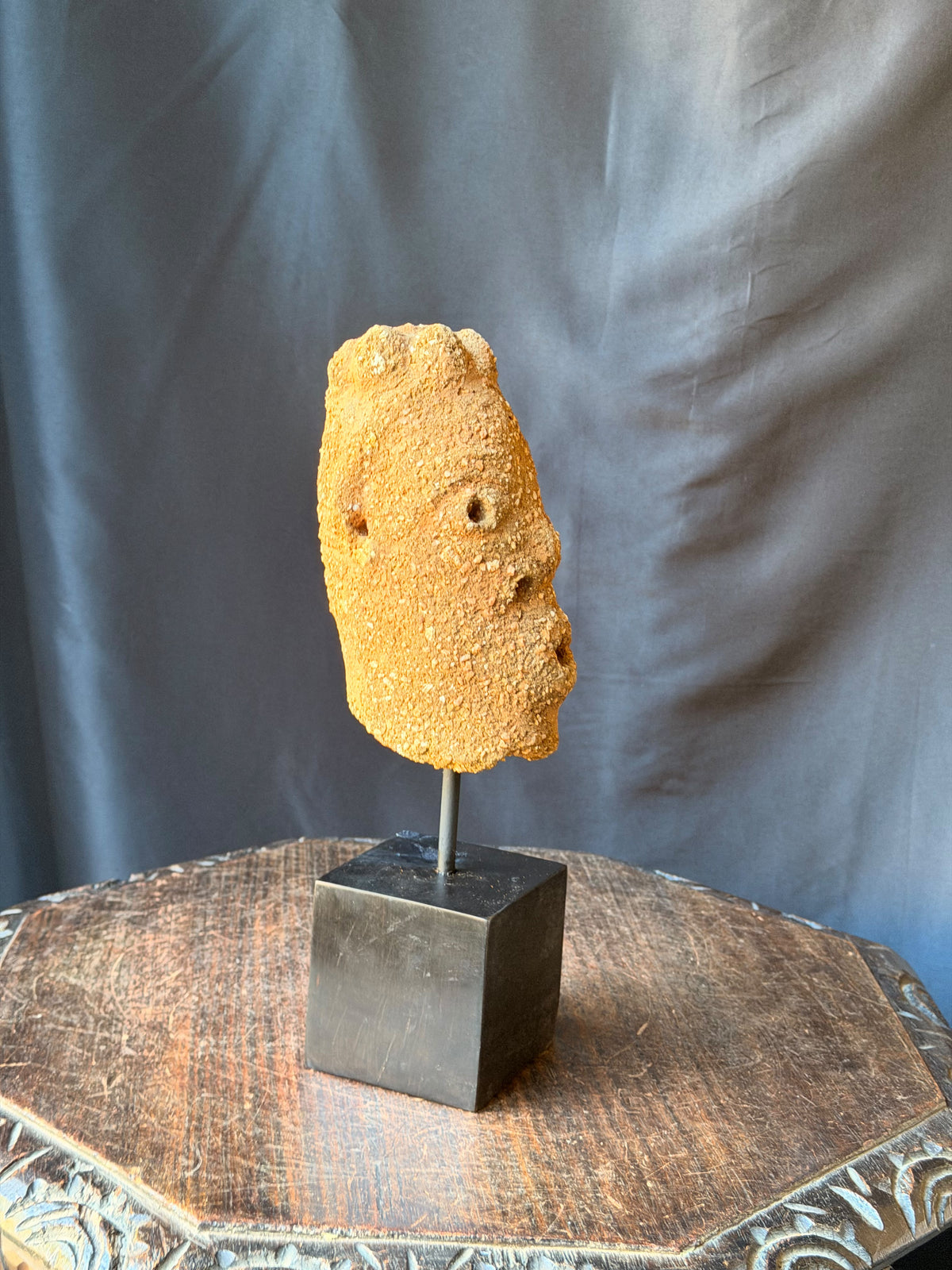 Nok Terracotta Elongated Head on Stand Nigeria Ex Barnes 6.5in - Age Untested