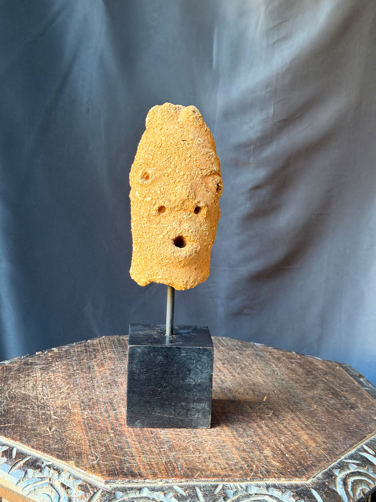 Nok Terracotta Elongated Head on Stand Nigeria Ex Barnes 6.5in - Age Untested