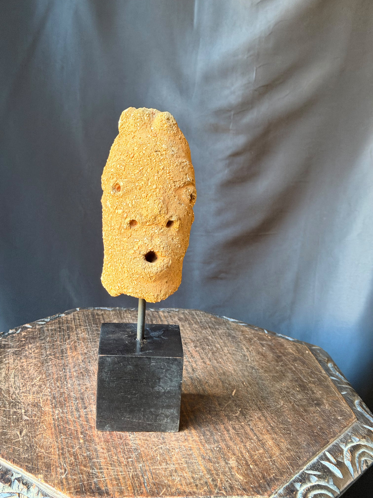 Nok Terracotta Elongated Head on Stand Nigeria Ex Barnes 6.5in - Age Untested