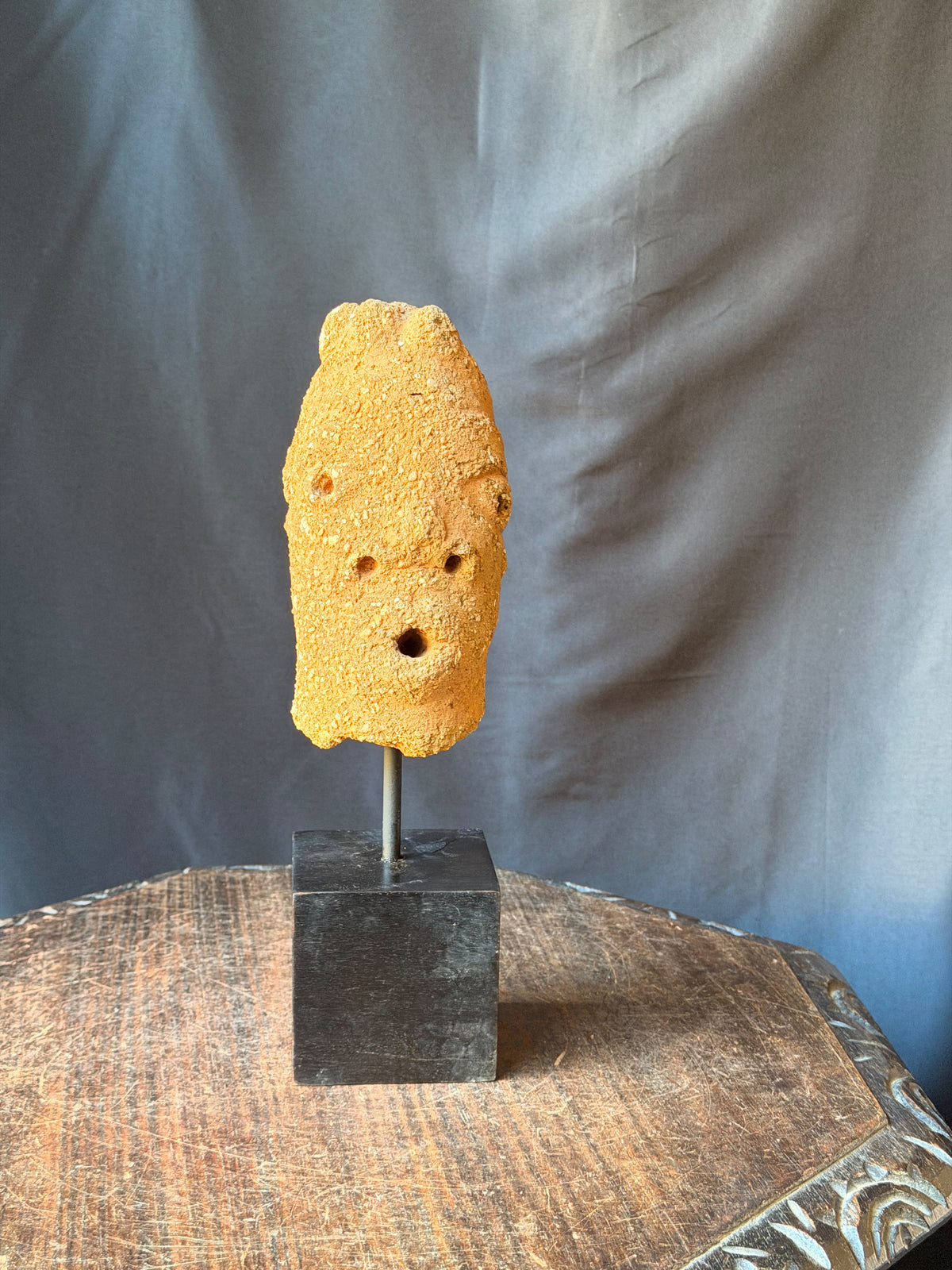 Nok Terracotta Elongated Head on Stand Nigeria Ex Barnes 6.5in - Age Untested