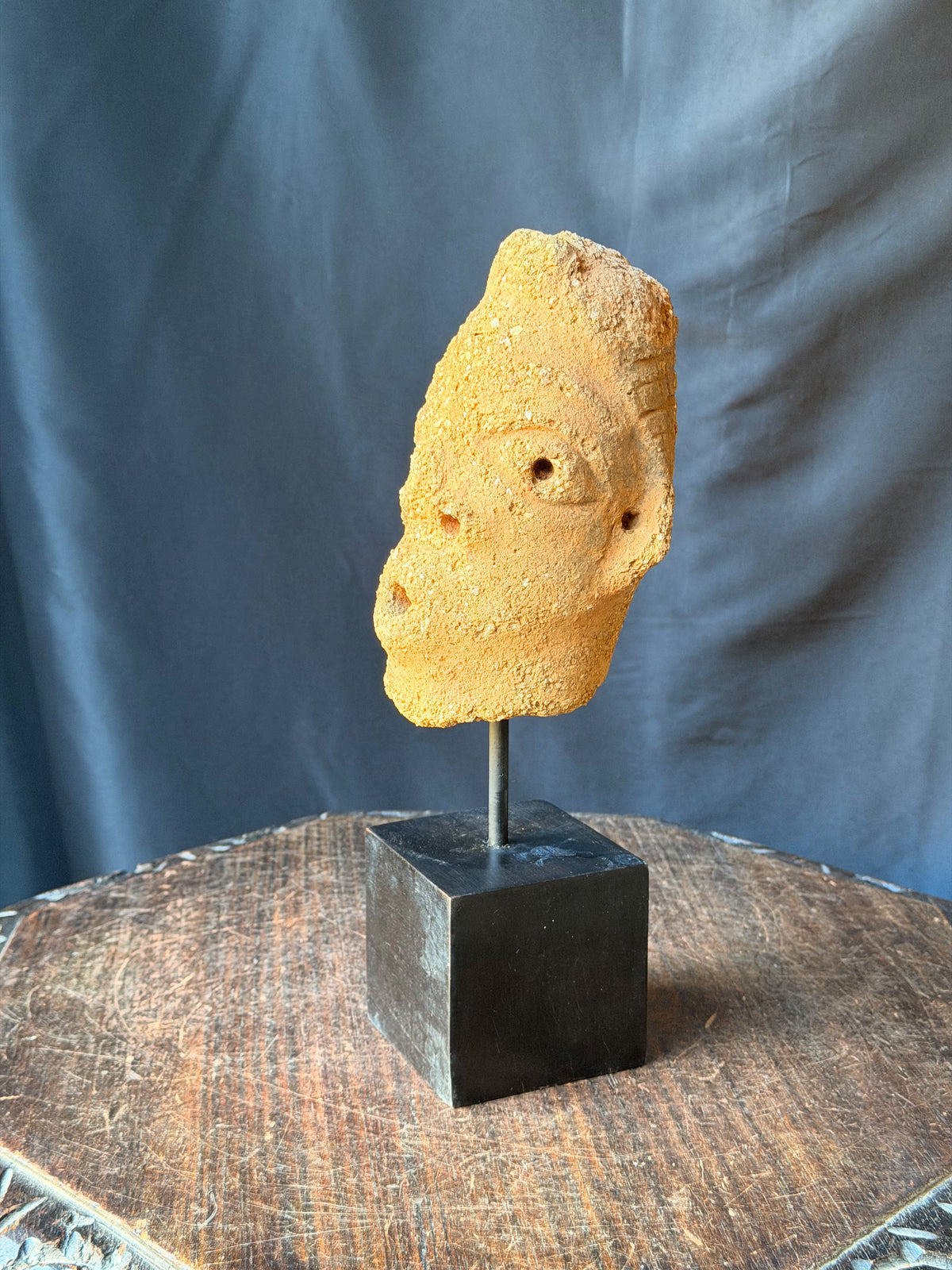 Nok Terracotta Elongated Head on Stand Nigeria Ex Barnes 6.5in - Age Untested