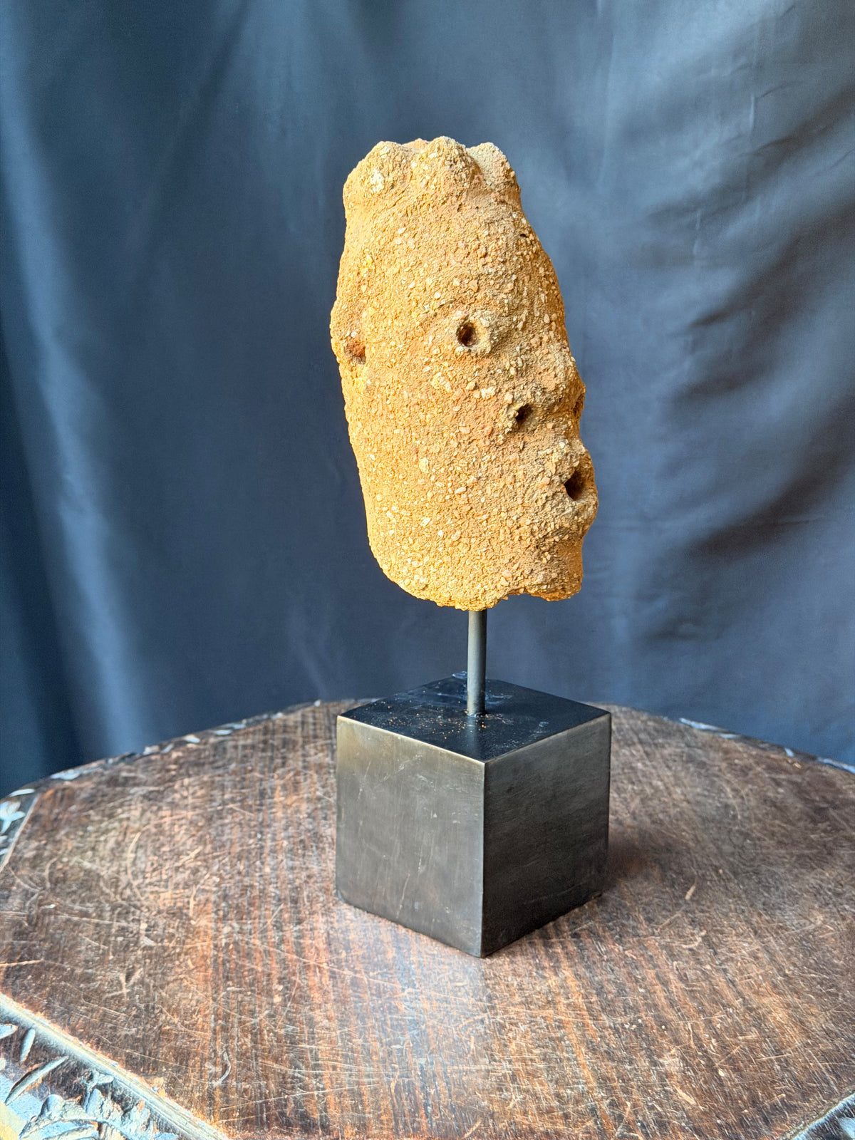 Nok Terracotta Elongated Head on Stand Nigeria Ex Barnes 6.5in - Age Untested