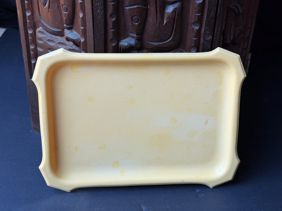 Antique Art Deco French Ivory Celluloid Vanity Dresser Tray Ivory Cathedral 11x8