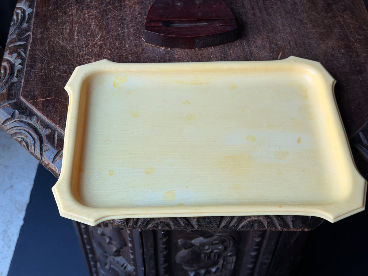 Antique Art Deco French Ivory Celluloid Vanity Dresser Tray Ivory Cathedral 11x8