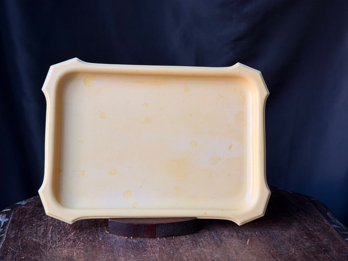 Antique Art Deco French Ivory Celluloid Vanity Dresser Tray Ivory Cathedral 11x8