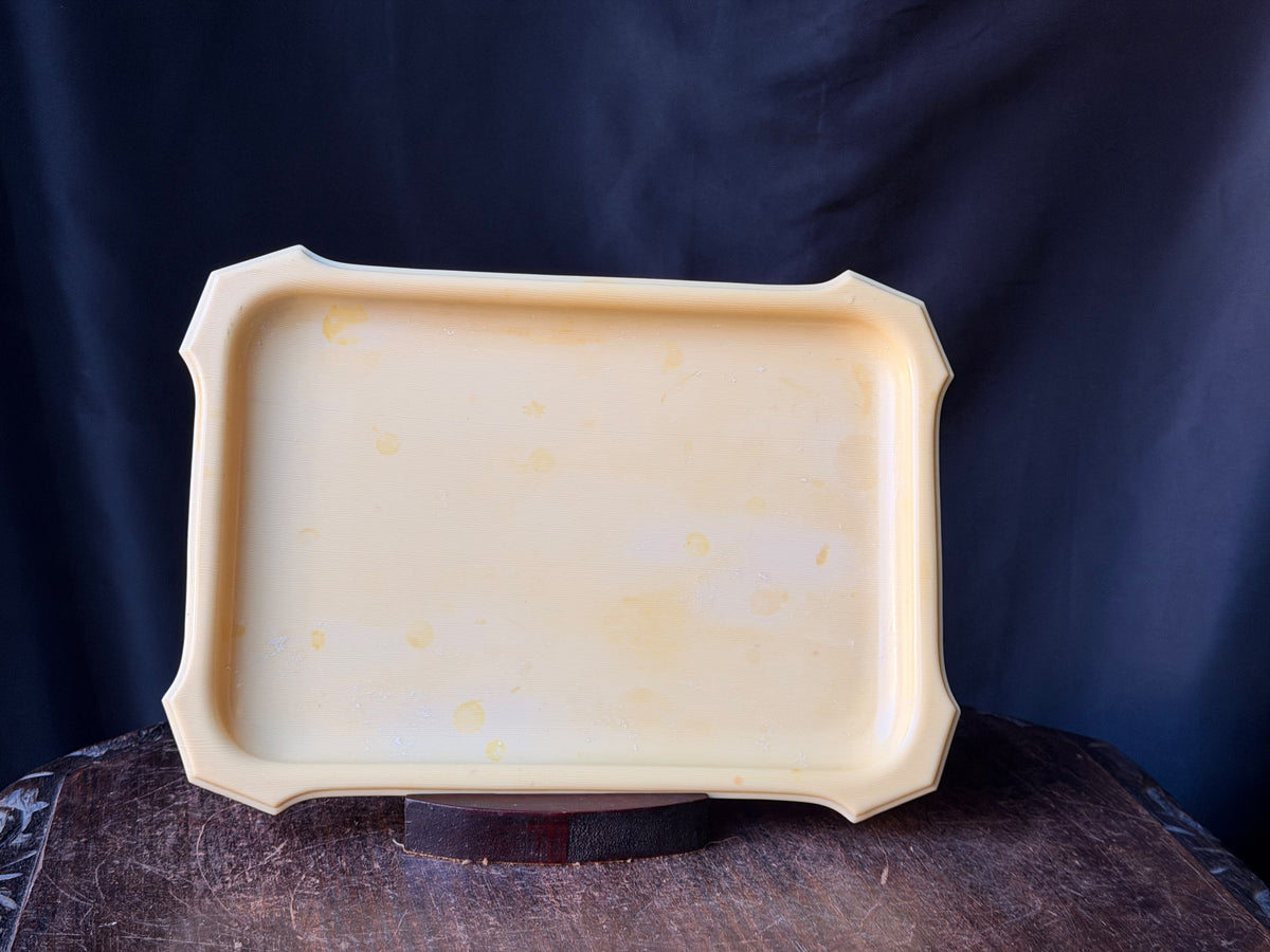 Antique Art Deco French Ivory Celluloid Vanity Dresser Tray Ivory Cathedral 11x8