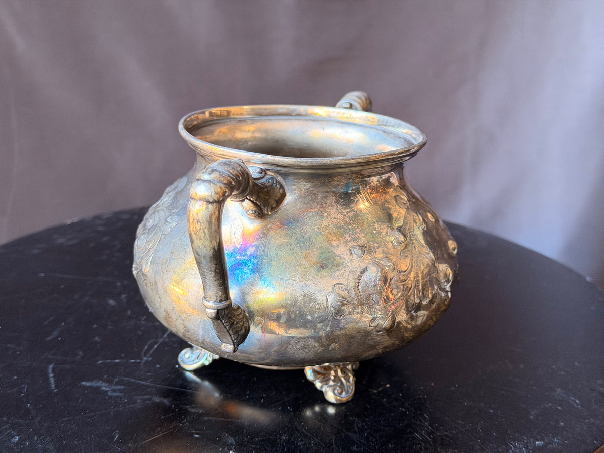 Antique Victorian Barbour Silver Co Quadruple Plate Footed Sugar Bowl 1006