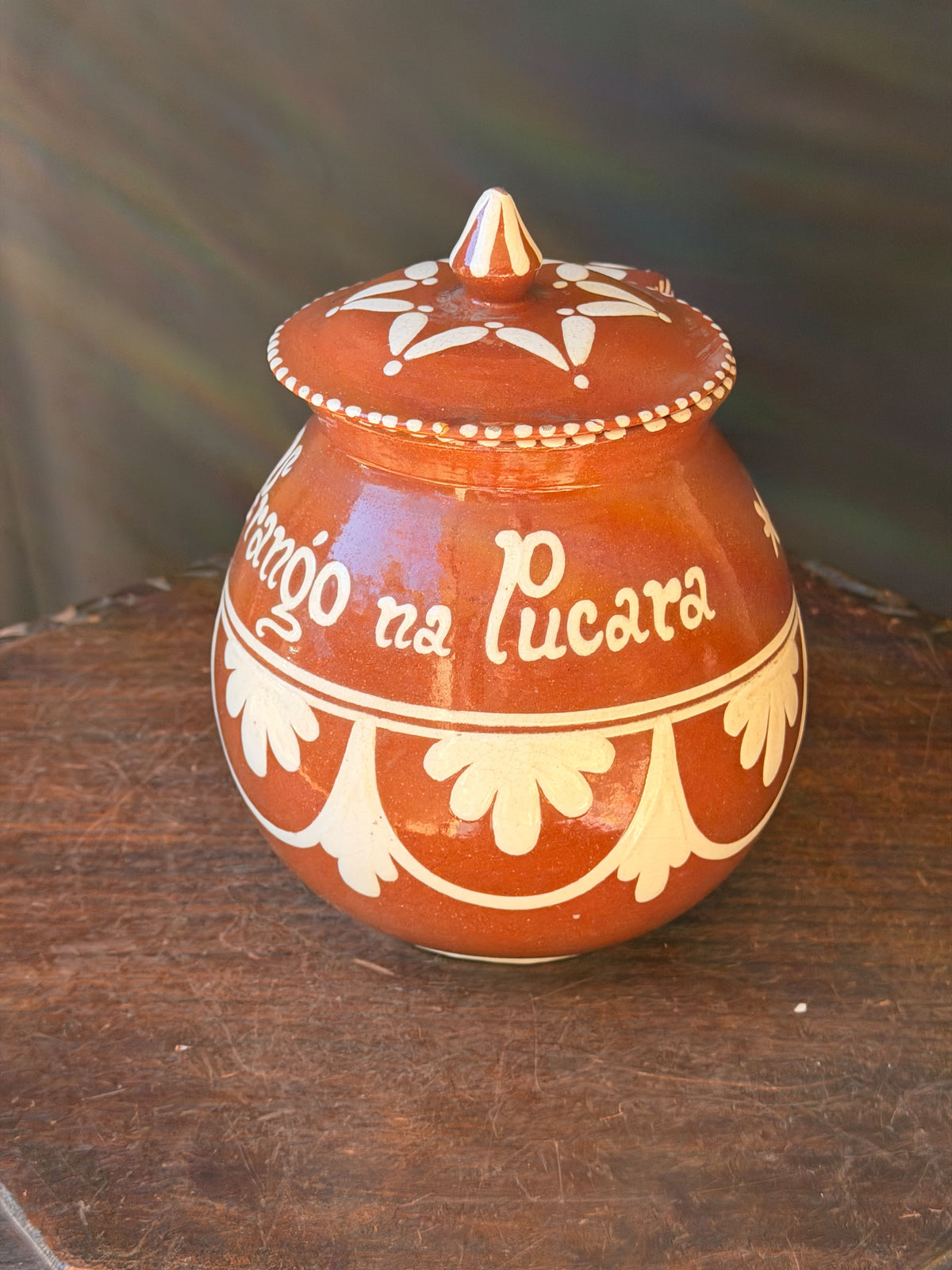 Vintage Portuguese Terracotta Pucara Pot Cruz da Legua Frango na Pucara 8" - view 4
