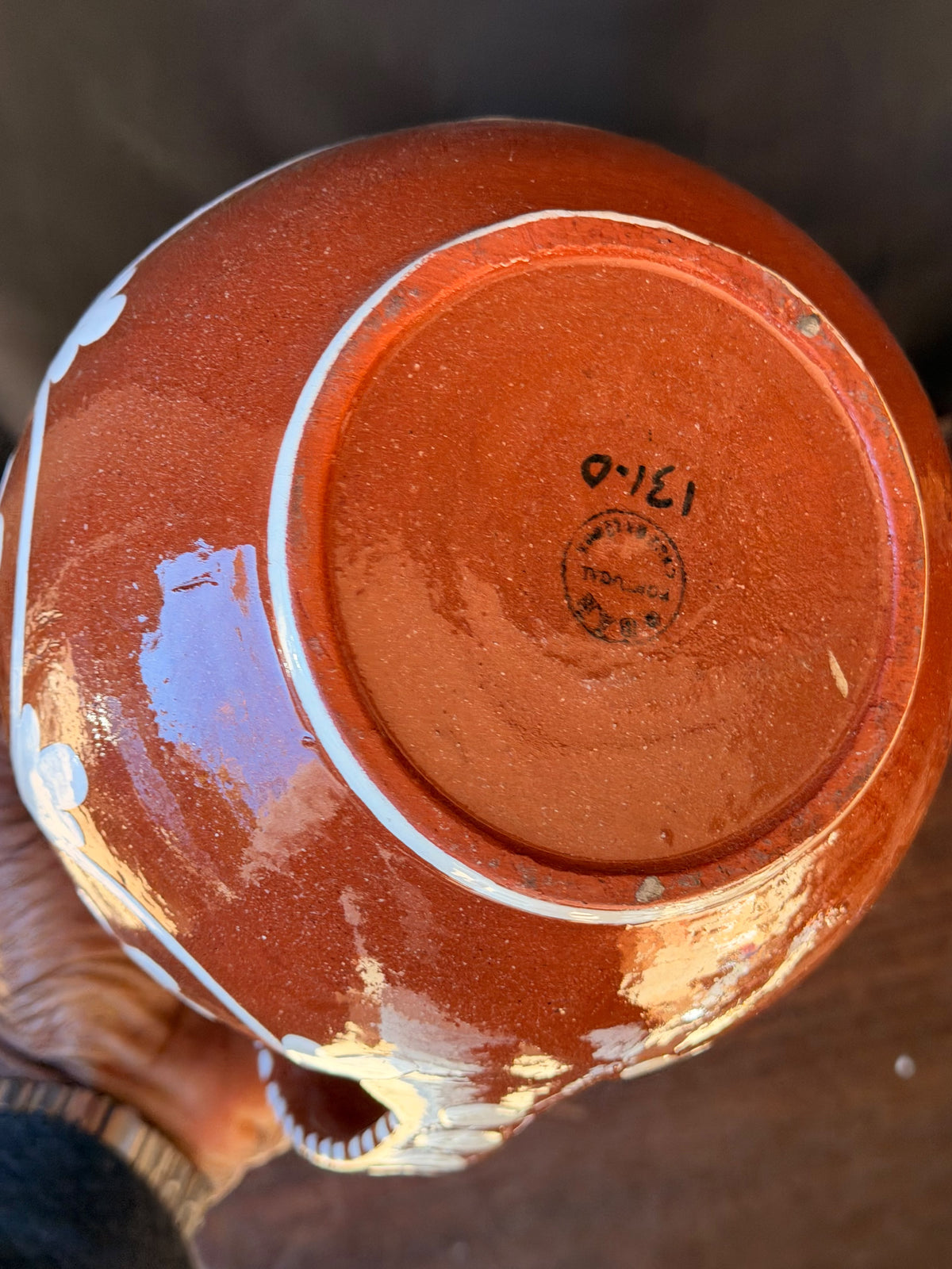 Vintage Portuguese Terracotta Pucara Pot Cruz da Legua Frango na Pucara 8" - view 3