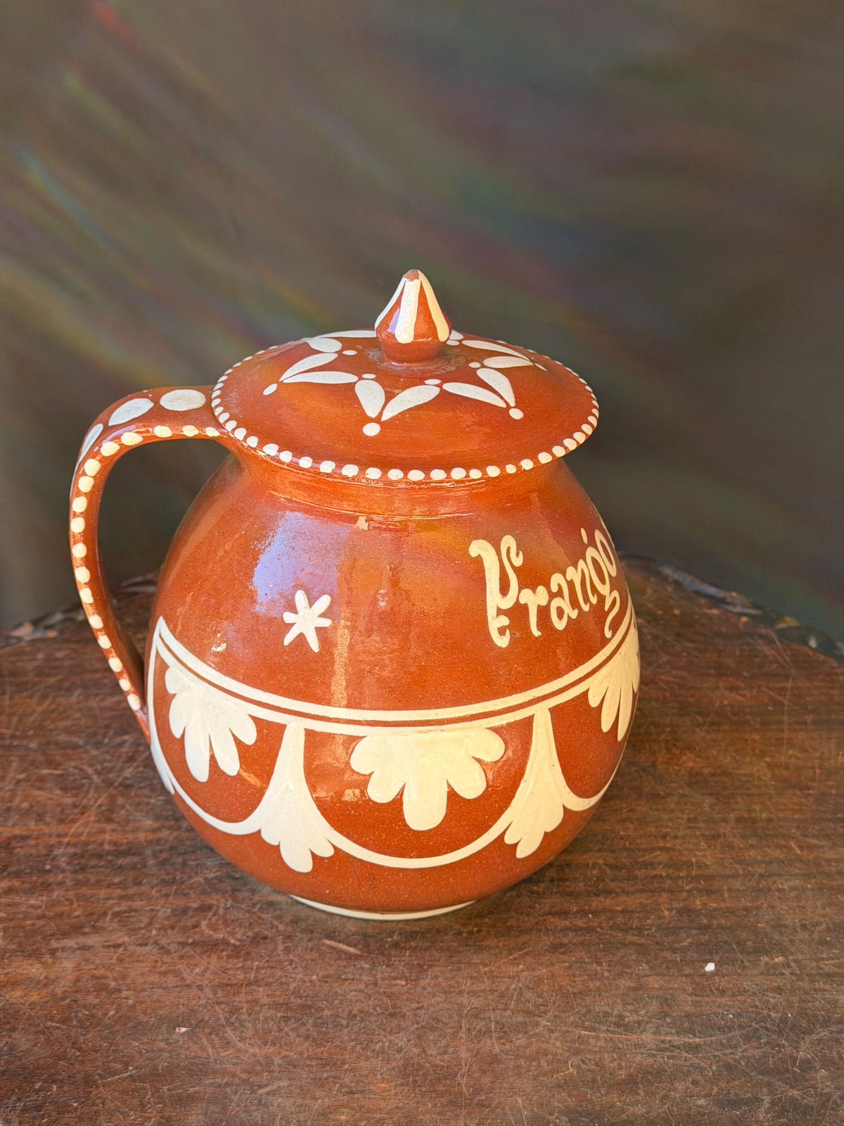 Vintage Portuguese Terracotta Pucara Pot Cruz da Legua Frango na Pucara 8" - view 9