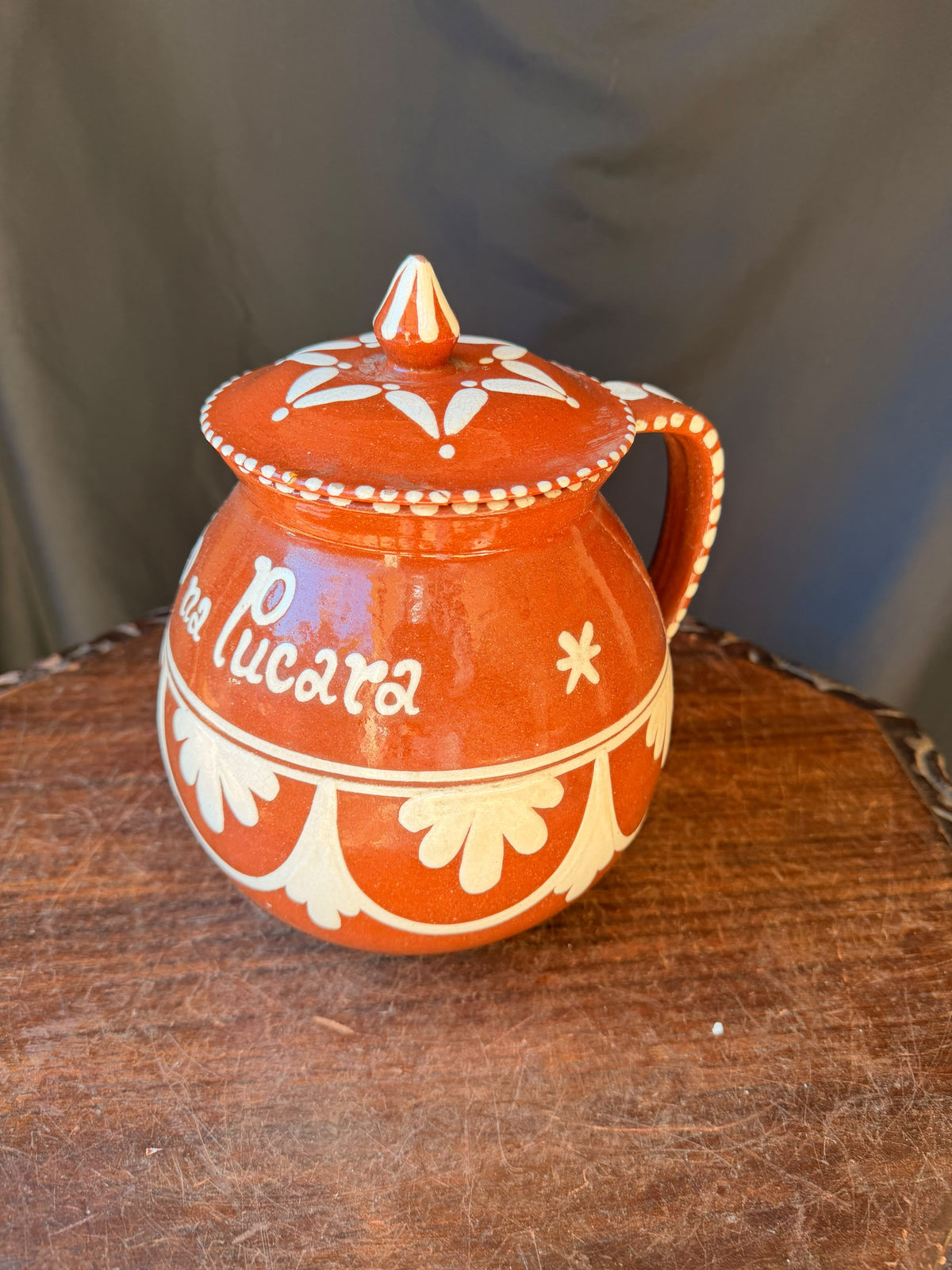 Vintage Portuguese Terracotta Pucara Pot Cruz da Legua Frango na Pucara 8" - view 7