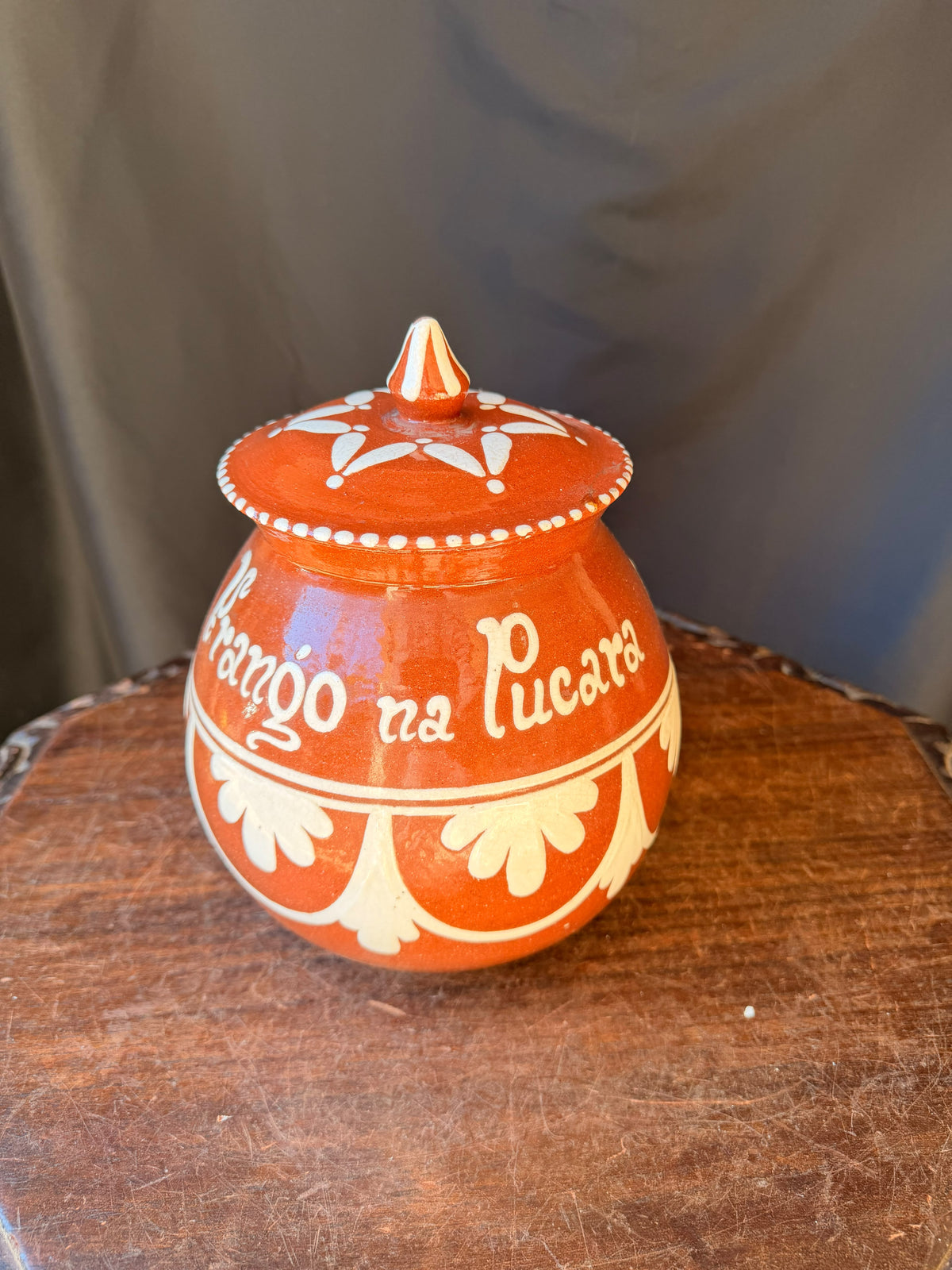 Vintage Portuguese Terracotta Pucara Pot Cruz da Legua Frango na Pucara 8" - view 11