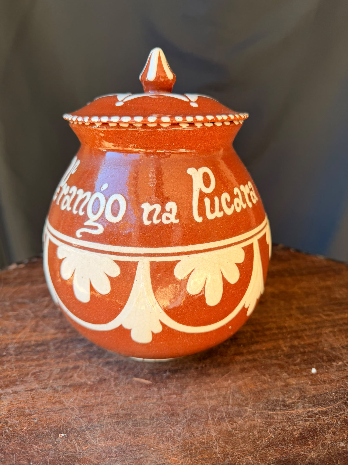 Vintage Portuguese Terracotta Pucara Pot Cruz da Legua Frango na Pucara 8" - view 10