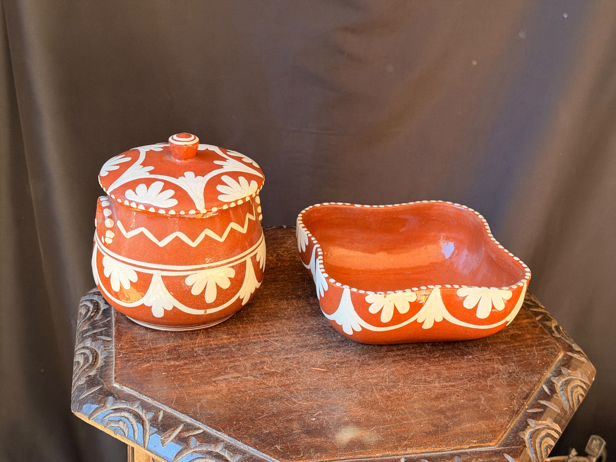 Vintage Portuguese Terracotta Caldeirada Stew Pot & Bowl Cruz da Legua 7" - view 6
