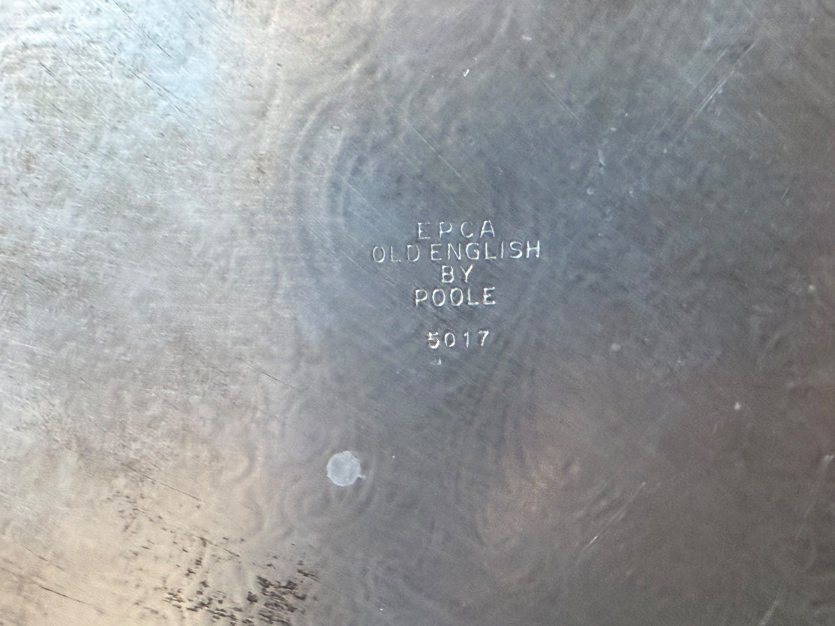 Vintage Poole Old English Silverplate Round Tray EPCA 5017 Chased Scroll Rim 12"