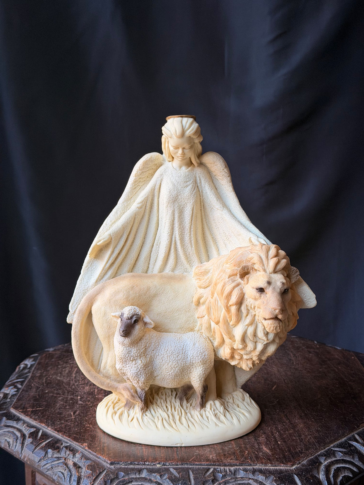 Vintage 1992 United Design Angel Lion & Lamb Figurine AA-020 Limited Edition 12"