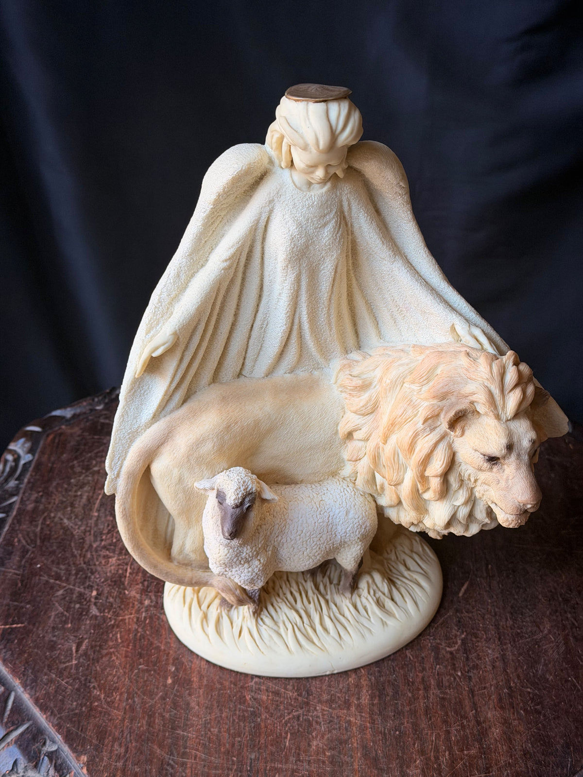 Vintage 1992 United Design Angel Lion & Lamb Figurine AA-020 Limited Edition 12"