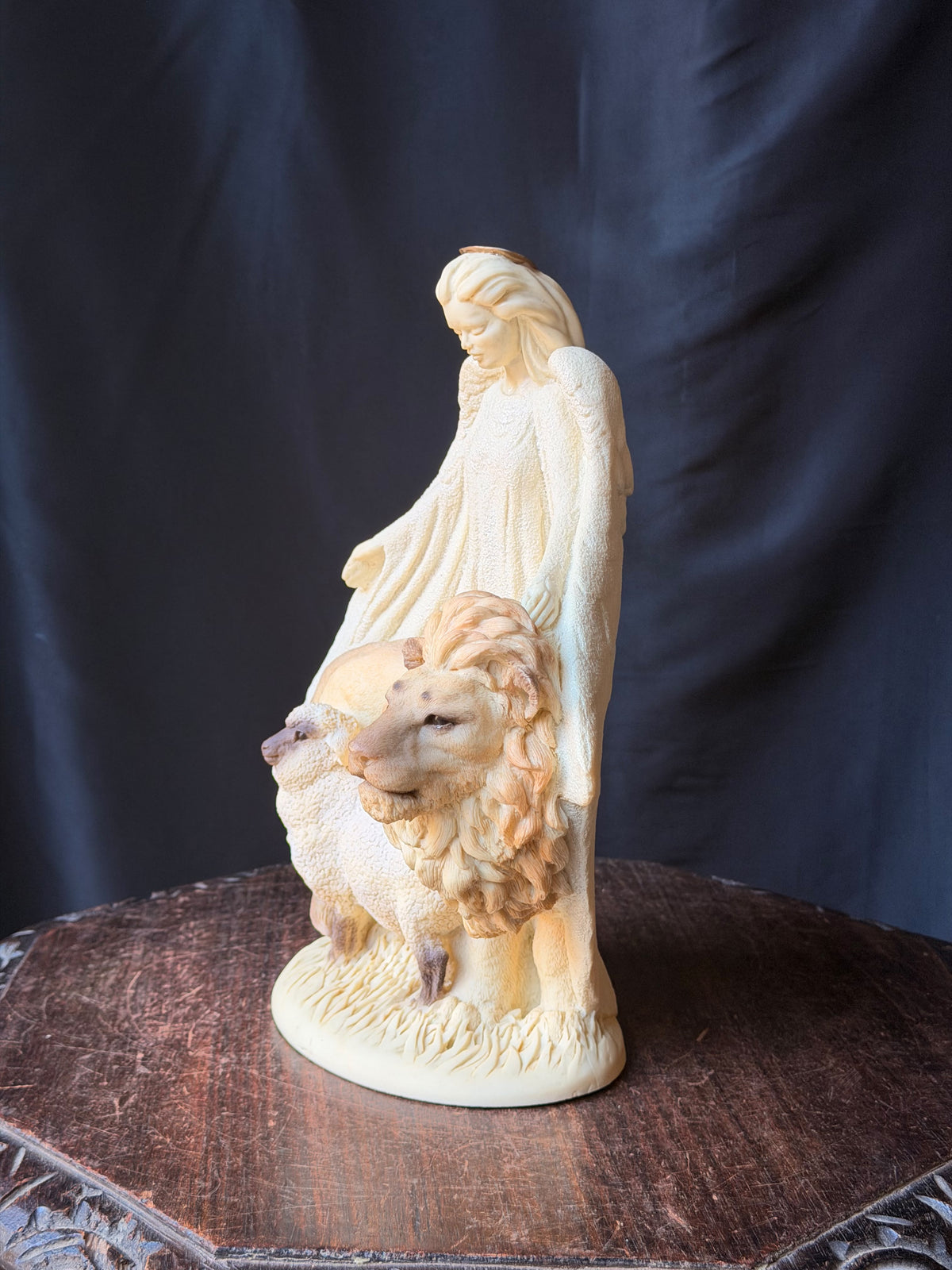 Vintage 1992 United Design Angel Lion & Lamb Figurine AA-020 Limited Edition 12"