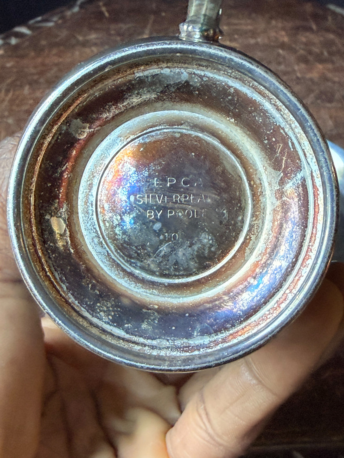 Vintage Poole Silverplate Creamer & Oneida Underplate Saucer 2-Piece Set 5" 6"