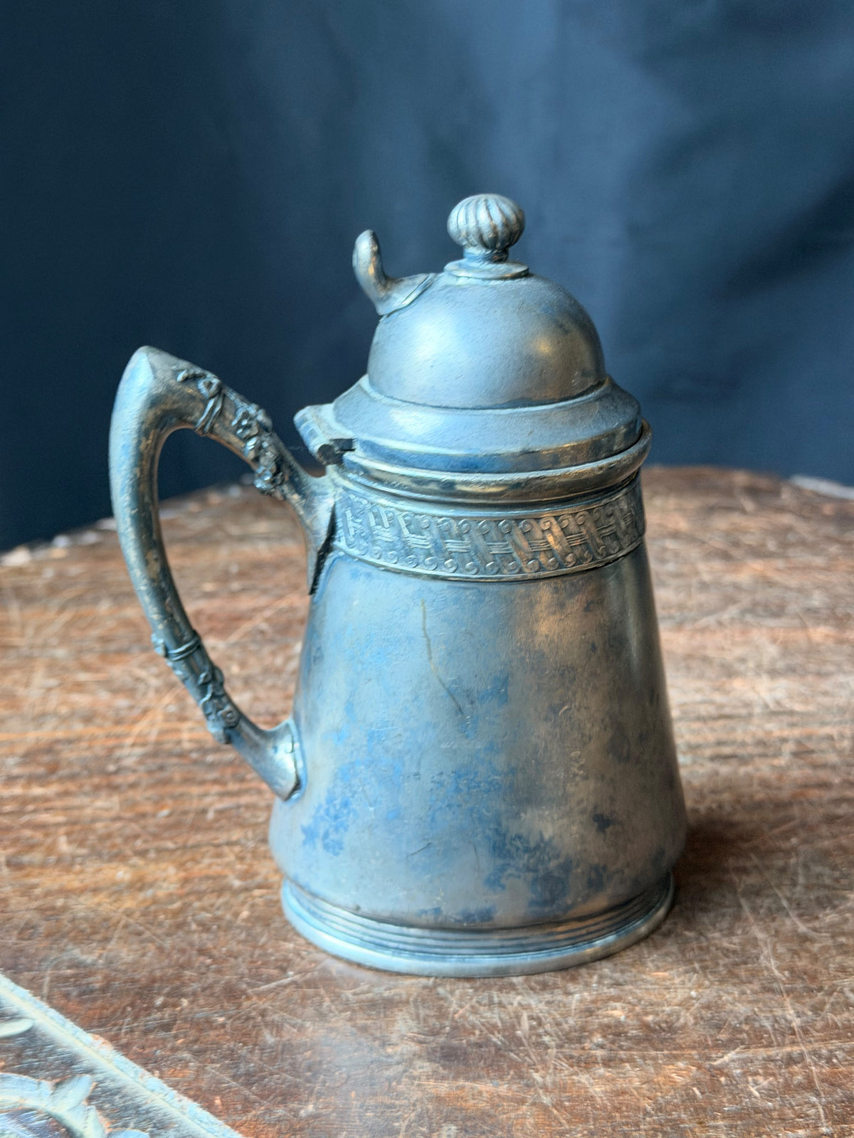 Antique Reed & Barton Silverplate Syrup Pitcher Hinged Lid 3241 Victorian 6 in
