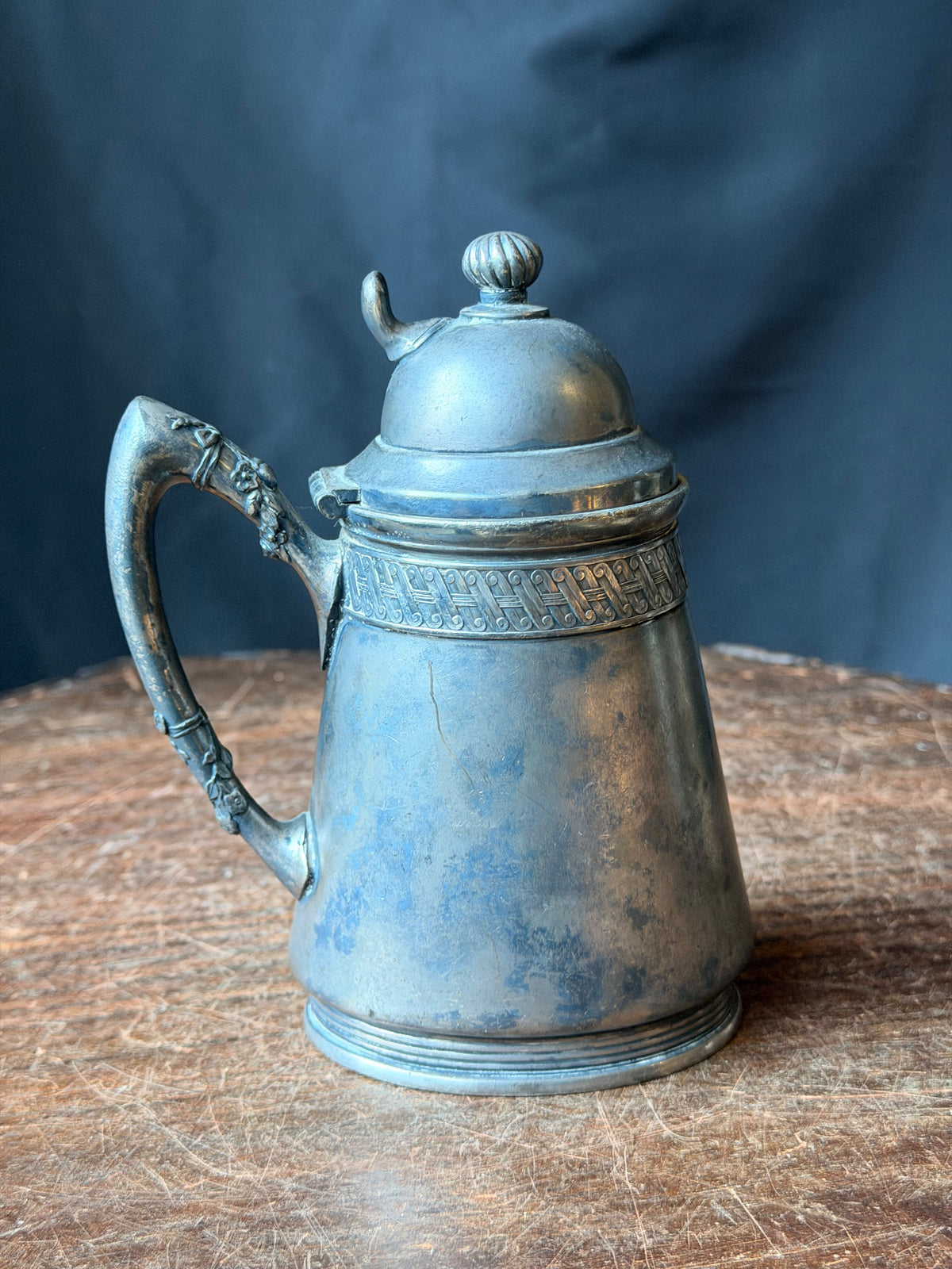 Antique Reed & Barton Silverplate Syrup Pitcher Hinged Lid 3241 Victorian 6 in