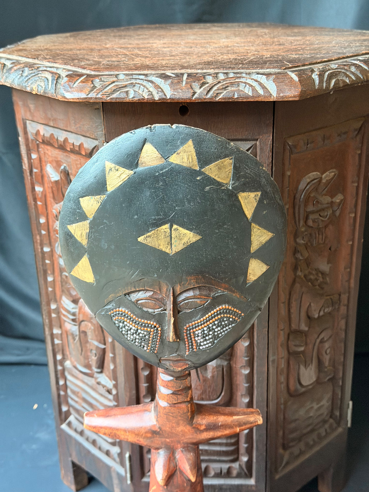 Vintage Akan Ashanti Akuaba Fertility Doll Hand Carved Wood Ghana Large 21.8 in