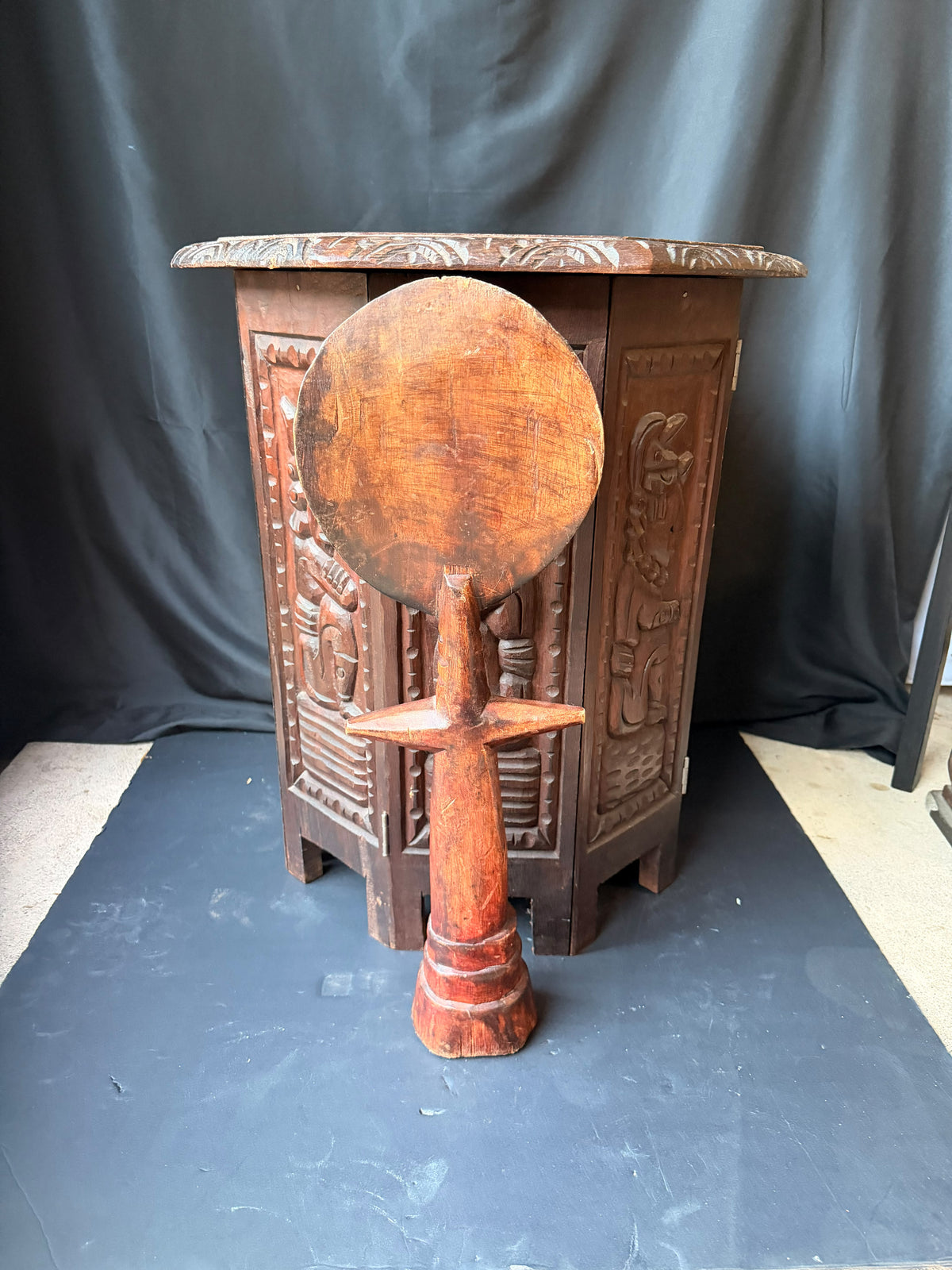 Vintage Akan Ashanti Akuaba Fertility Doll Hand Carved Wood Ghana Large 21.8 in