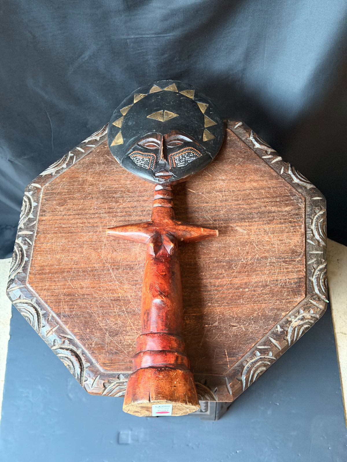 Vintage Akan Ashanti Akuaba Fertility Doll Hand Carved Wood Ghana Large 21.8 in