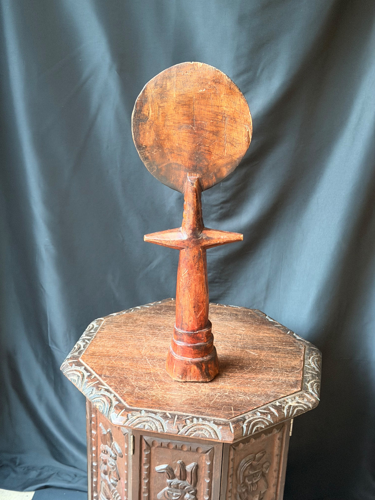 Vintage Akan Ashanti Akuaba Fertility Doll Hand Carved Wood Ghana Large 21.8 in