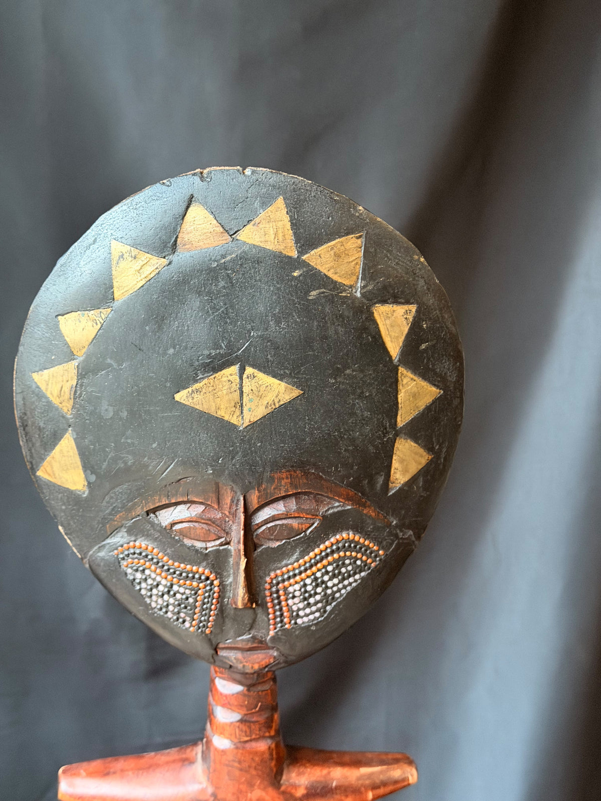 Vintage Akan Ashanti Akuaba Fertility Doll Hand Carved Wood Ghana Large 21.8 in