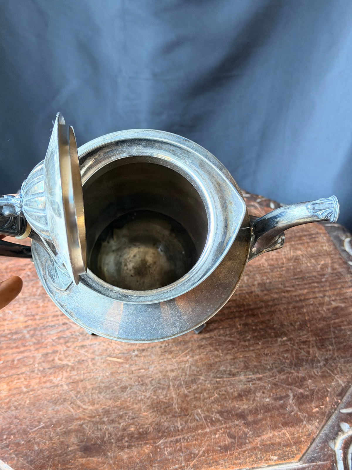 Reed & Barton Victorian Silverplate Teapot Egyptian Revival Sphinx Finial 2626