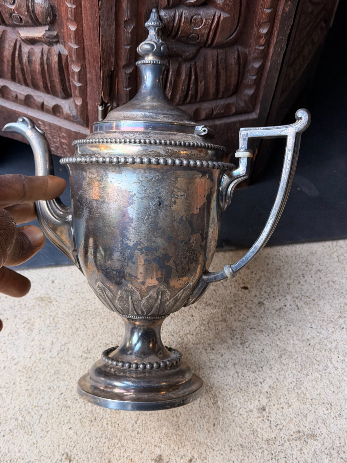 Victorian Reed & Barton Silverplate Coffee Pot Eagle Spout Pattern 1927 10.5in